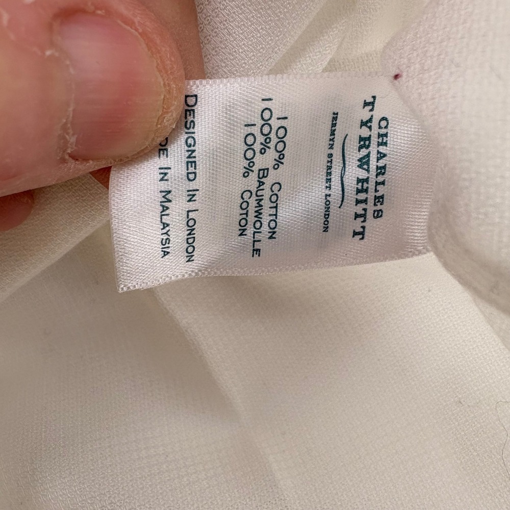 Charles Tyrwhitt Dress Shirt Mens 19/37 Dress Shirt White Non Iron Classic Fit - Picture 3 of 8